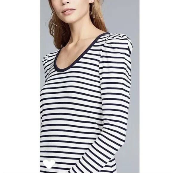 Alexis Long Sleeve Knit Mini Dress Size XS Striped "Loza" White Navy Preppy - Picture 3 of 10